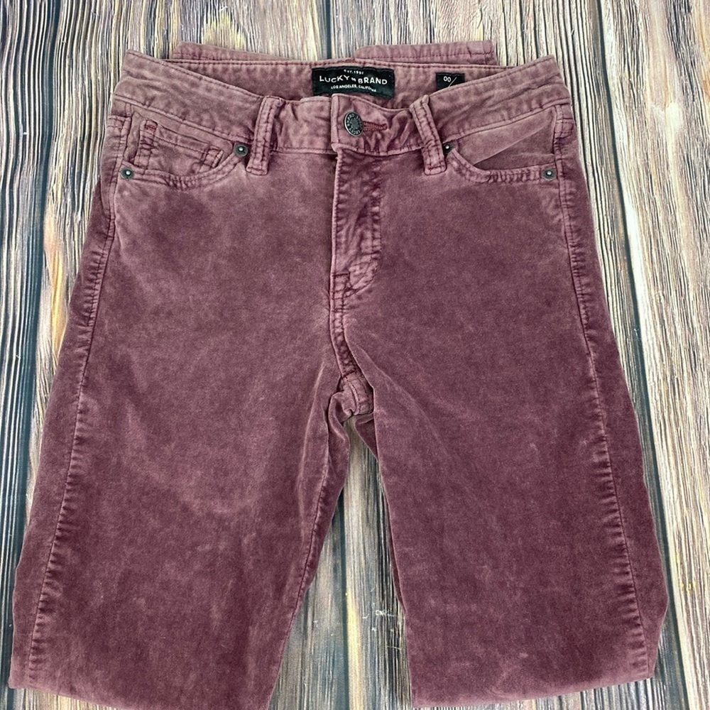 🥰Lucky Brand Dusty Rose Colored Velvet Feeling Ava Super Skinny Jeans- Sz 00/24